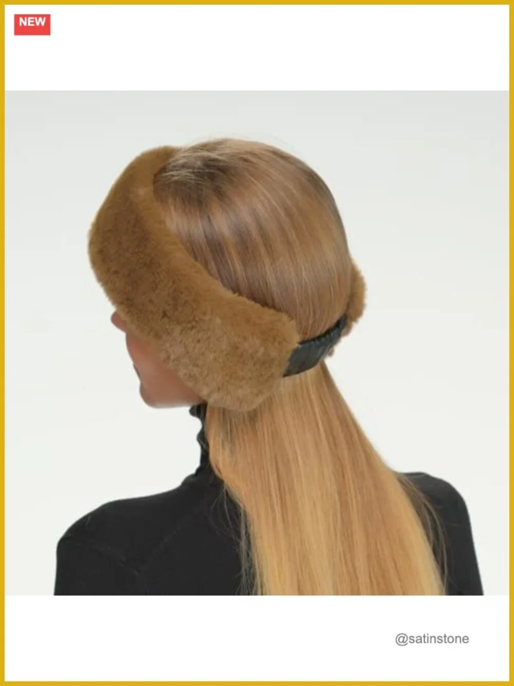 Faux Fur Headwrap Headband Elastic Closure Cozy Winter